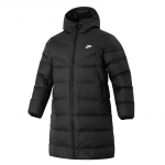 Nike Solid Warm Casual Vidutinio ilgio su gobtuvu pūkinė striukė Vyri&scaron;ka vir&scaron;utinė apranga Juoda FB8180-010 XL