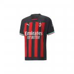 Puma AC Milan Namų Žaidėjo Versija FW22 Dryžuotas Spaudinys Raidė Trumpomis Rankovėmis Futbolo Mar&scaron;kinėliai Vyri&scaron;ki Vir&scaron;utiniai Drabužiai Juodi 765821-01 XL