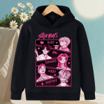 KPop Demonų medžiotojas Saja Berniukai Animaciniai Mergaitės Berniukas &Scaron;iltas Vaiki&scaron;kas Kengūros tipo Džemperis Korėjieti&scaron;ko stiliaus Mada Kasdieniai Vir&scaron;utiniai drabužiai Kasdieniai Drabužiai 150 cm