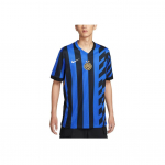 Nike Inter Milan Logotipas Madingi Namų trumpomis rankovėmis Futbolo Mar&scaron;kinėliai Vyri&scaron;ki Vir&scaron;utiniai drabužiai Juoda Mėlyna FN8787-440 M