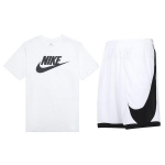 Nike Bėgimo Treniruočių Sportinis Vir&scaron;utinis Drabužis Ir Laisvalaikio &Scaron;ortai Rinkinys Vyrams Aktyvūs Drabužiai Baltas AR5005-101+DH6764-100 L