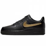 Nike Air Force 1 Juodos su Metaliniu Auksiniu Nuimamu Swoosh Paku Sportbačiai CT2252-001 44.5 black