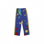 Adidas Originals Space Print nėriniuoti tiesūs laisvi megzti sportiniai kelnės Vyri&scaron;ki apatiniai Mėlyni HN9053 S