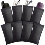 8 vnt. odinių akinių dėklų, akinių nuo saulės mai&scaron;elių, akinių dėklų, mink&scaron;tų, suspaudžiamų vir&scaron;utinių, ne&scaron;iojamų kelioninių akinių rankovių moterims ir vyrams. juoda