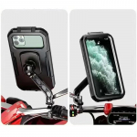 Vandeniui atsparus motociklo dviračio mobiliojo telefono laikiklis Universalus dviračio GPS 360&deg; pasukamas reguliuojamas motociklo mobiliojo telefono laikiklis