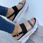 madingi moteri&scaron;ki sandalai Vasariniai auk&scaron;takulniai sandalai su plei&scaron;tais Batai moterims Peep Toe Platform Sandalias Mujer prekės ženklo batai ant kulno Prabangūs 2024 m. 43 juoda