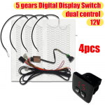 4vnt Automobilių universalus sėdynės &scaron;ildymo padas 12V anglies pluo&scaron;to &scaron;ildymo padas žieminis &scaron;iltas sėdynės užvalkalas, priedai 52,5 cm x 28 cm