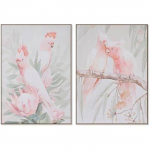 Tableau - HOME ESPRIT - Perroquet Tropical - 100 x 140 cm - Multicolore - 2 unit&eacute;s gryna