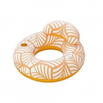 Tube flottant - BESTWAY - Comfort Plush Deluxe - Orange/Blanc - Appuie-t&ecirc;te - Repose-tasse balta