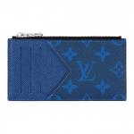 Louis Vuitton Coin Classic Monogram Pacific dengto drobės kortelių laikiklis Vyri&scaron;kos piniginės Mėlyna M30270 Gift Set(Basic Set+Box+Shopping Bag)