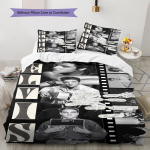 Elvis Presley Ra&scaron;to Patalynė, Antklodės Komplektas Antklodės Užvalkalas Pagalvės Užvalkalas Namų Gimtadienio Dovana (1 * antklodės užvalkalas + 2 * pagalvės užvalkalai, be &scaron;erdies) 135x200cm