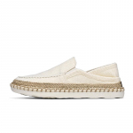 Vasariniai laisvalaikio vyri&scaron;ki batai Lino siuvimas Patogūs lengvi loaferiai Vyri&scaron;ki espadrilės Plok&scaron;ti slip-on vairavimo batai vyrams Zapatos De Hombre 39