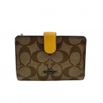 COACH L-shaped fastener Signature PVC Bifold Wallet beige PVC Used