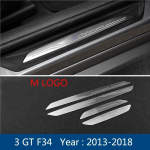 For BMW X1 F48 F36 F45 F30 F20 GT F34 stainless steel Car Styling Door Sill Scuff Plate Guards Welcome pedal Threshold Bar Cover 3 Series GT F34 gray