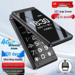 Gionee G68 4G atlenkiamasis telefonas senjorams (CN versija) 4G Full Network Flip to Answer & Hang Up juoda