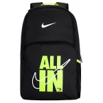 Nike 3Brand Serijos Raidės Daug Ki&scaron;enių Spausdintas Didelės Talpos Poliesterio Kuprinė Unisex Kuprinė Juoda Žalia NY2413020GS-002 Jet Black/Lime Rush,One Size