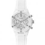 GUESS Athena Baltas Plastikas/Derva Moteri&scaron;kas Kvarcinis GW0255L1 balta