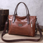 Prabangus rankinis krep&scaron;ys Moteri&scaron;kas krep&scaron;ys-tote Vintažinis va&scaron;kuotos odos peties krep&scaron;ys darbui, kasdienai Ruduo Žiema Naujas mados piniginė 32cm*11cm*28cm tamsiai ruda spalva