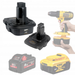 Dewalt DCB201 adapteris Dewalt ir Milwaukee 18V akumuliatoriams (DM18D) Juoda