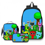 Rhythm Box Žaidimo Prekės Mokyklinė Kuprinė Sprunki Animacinis Backpack Pietų Krep&scaron;ys Pie&scaron;tukinė Trijų Dalių Rinkinys three-piece set