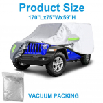 210D atsparus vandeniui pilnas automobilio uždangalas JEEP Wrangler JK JL 2 durų / 4 durų 2007-2020 m. Apsaugos nuo oro sąlygų uždangalas Lauko Sniego Lietaus Dulkių