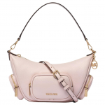 Michael Kors Merritt monogramos ra&scaron;to odinė pusmėnulio formos rankinė maža moteri&scaron;ka rankinė tote krep&scaron;ys rožinė 35R6G0WC1L-FLAME Basic Set (Bag+Dust Bag)