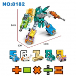 10 vnt. Transformuojamas skaičių robotas žaislas, konstruojami kaladėlės, deformuojami ki&scaron;eniniai Morphers, edukacinis veiksmo figūrėlės žaislas vaikams W145384WW-