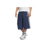Adidas Originals Adicolor Classics Capri &scaron;ortai Elastingas juosmuo &Scaron;oninės užtrauktuku užsegamos ki&scaron;enės Trefoil logotipas Crew Blue Cream White KB5442 S