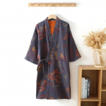 Vyri&scaron;ki namų drabužiai medvilniniai kimono pižama chalatai pavasariui žakardinio ra&scaron;to namų drabužiai vidutinio ilgio dideli kvėpuojantis chalatas M