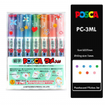 Uni Posca Blizgantis žymeklis PC-1/3ML, 7/8 vnt. Netoksi&scaron;ki, vandeniui atsparūs, žvilgantys meno žymekliai &bdquo;pasidaryk pats&ldquo; rankdarbiams, plakatams, albumams, kortelėms