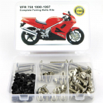Tinka Honda VFR 750 1990-1997 Motociklui Pilnas Komplektas Plastikinių Detalių Varžtų Rinkinys Plieniniai Kėbulo Varžtai Plastikinių Detalių Klipsai Veržlės sidabras