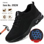 Vyri&scaron;ki lengvi oro pagalvės saugos batai - Atsparūs dilimui, smūgiams ir pradūrimams darbiniai batai 9192W-Black Anti-slip Model;42