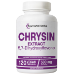 Immortal Herbs Chrysin papildas 500mg, 120 kapsulių, Pasifloros ekstrakto milteliai, 5,7-Dihidroksiflavonas, Be GMO ir be glitimo Chrysin papildas