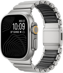 Metalinė apyrankė Apple Watch juostai 40mm 44mm 45mm 46mm Titanas+Guma correa Apyrankė iWatch serijoms 9 7 8 se 10 11 ultra 2 3 49mm 42 44 45 49 S10-46mm&L 175mm gray