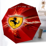 Spausdintas F-F-Ferrari logotipas Sulankstomas skėtis, Lauko, Laisvalaikio ir Kelioninis skėtis, Patvarus skėčio audinys, Gimtadienio ir &Scaron;ventės dovana Three-fold umbrella