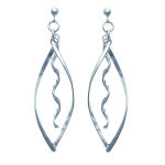 Les Tr&eacute;sors De Lily [E1074] - Boucles Argent 'Tortillas Fantaisie' argent&eacute; - 45 mm