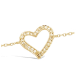 Les Tr&eacute;sors De Lily [H0510] - Bracelet Plaqu&eacute; or 'Love' blanc dor&eacute; - 15 mm