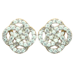 Les Tr&eacute;sors De Lily [L4699] - Boucles Plaqu&eacute; Or 'Sissi' blanc dor&eacute; - 10 mm