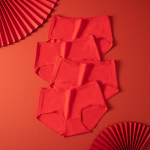 LANGSHA 4vnt./komplektas Moteri&scaron;kos kelnaitės medvilninės Lucky Red Intymios mados apatinės kelnaitės moteri&scaron;kos apatinės kelnaitės kelnaitės M