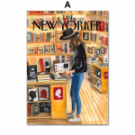 Balerinos biblioteka Liūtas New Yorker žurnalas Sienų meno drobės Tapyba Plakatai ir spaudiniai Sienų nuotraukos, skirtos svetainės dekoravimui be rėmelio 30*40cm
