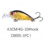 1 vnt Crankbait 4G/4,5 cm plaukimo alkūninis kietas masalas, skirtas e&scaron;erių žvejybos masalui