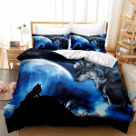 3D Wolf Pattern Buitinė patalynė viengulė lova dvigulė lova viso dydžio Wolf Print pagalvės užvalkalas ir antklodės užvalkalas 2/3 suaugusiųjų ir vaikų miegamojo patalynės komplektų DE 135x200cm