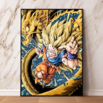 Dragon Ball Carot Dekoratyvinė dovana Klasikinis pakabinamas lipdukas Auk&scaron;tos kokybės Art 21cm&times;30cm NoFrame