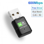600Mbps USB WiFi adapteris Dviejų juostų 2.4G 5Ghz 802.11AC belaidžio tinklo plok&scaron;tė Nemokama tvarkyklė USB WI FI Dongle Antenos Wifi imtuvas, skirtas asmeniniam kompiuteriui ne&scaron;iojamam kompiuteriui