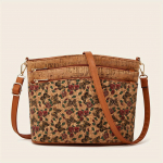 Vintažinis gėlių ra&scaron;tas Crossbody krep&scaron;ys, moteri&scaron;kas medžio žievės ra&scaron;tas piniginė Etninio stiliaus pečių krep&scaron;ys