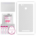 apgo Protective Skin Sticker for the back compatible with Kruger&Matz Flov 4 Plus, Wrap Film, Foil, Vinyl - Pattern Transparent Carbon