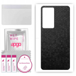 apgo Protective Skin Sticker for the back compatible with Xiaomi Redmi K50, Wrap Film, Foil, Vinyl - Pattern Black Honeycomb