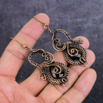Natural Smoky Topaz Gemstone Copper Wire Wrap Jewelry Earring 2.96 p4e44