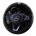 Automobilio vairo dangteliai Lengvai montuojami Crystal Crown Auto salono priedai PU oda, automobilio stilius E1 X