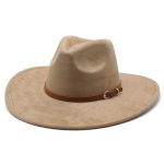 Suede Top Hat vyrams ir moterims pora Big Eaves Hat plok&scaron;čia briauna džiazo skrybėlė M（56-59cm）